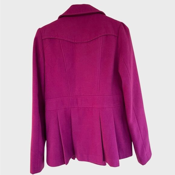 Pink Envelope Women’s Medium Double Breasted Pea Coat Wool Jacket - Picture 4 of 9